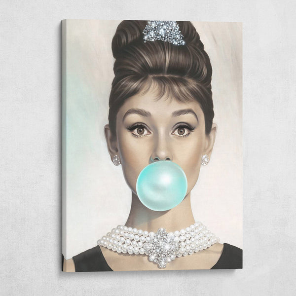 Audrey Hepburn Blue Bubble Gum