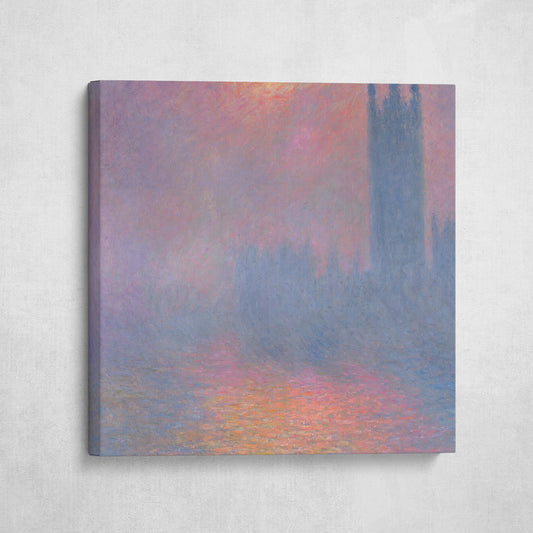 London, Houses of Parliament. The Sun Shining through the Fog