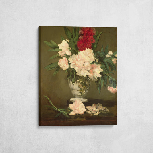 Vase of Peonies on a Small Pedestal