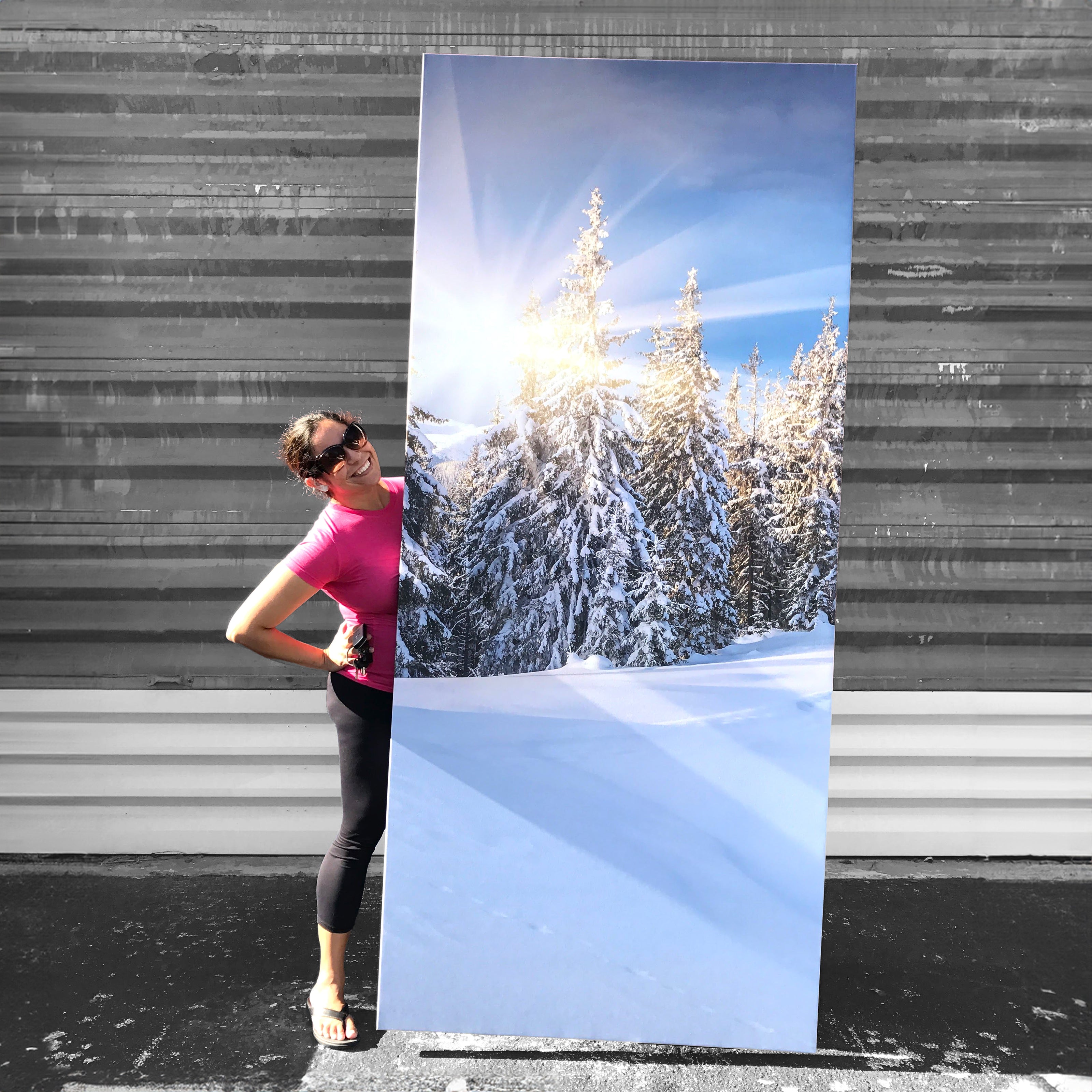 A stretched 48 x 108 Gallery Canvas and the customer Nicole Lynn Photography