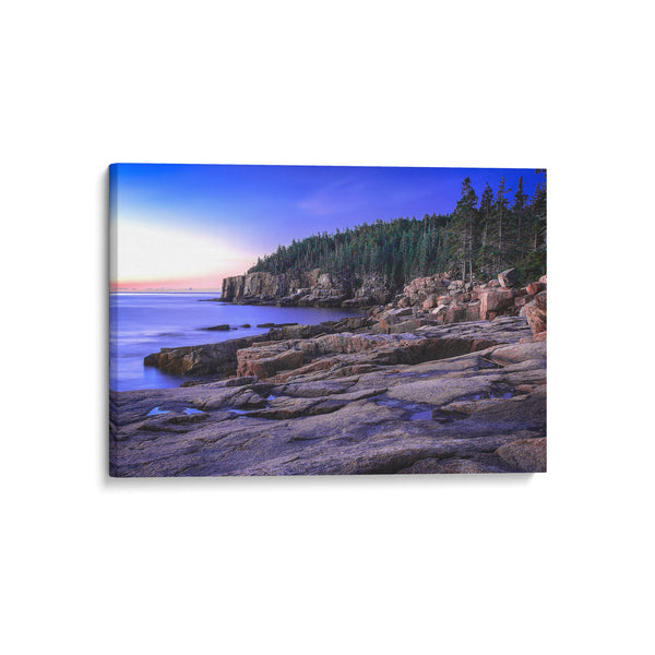 Dennis Sabo Photography - Morning twilight at Otter Cliffs, Acadia National Park, Maine provides the lustrous purple hues of early morning.
