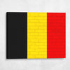 Belgium National Flag on Brick Texture