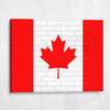 Canada National Flag on Brick Texture