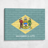 Delaware State Flag on Brick Texture