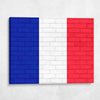 France National Flag on Brick Texture