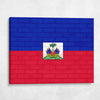 Haiti National Flag on Brick Texture