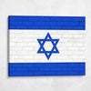 Israel National Flag on Brick Texture