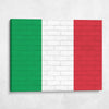 Italy National Flag on Brick Texture