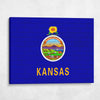 Kansas State Flag on Brick Texture