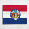 Missouri State Flag on Brick Texture