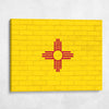 New Mexico State Flag on Brick Texture