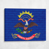 North Dakota State Flag on Brick Texture