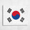 Republic of Korea National Flag on Brick Texture