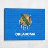 Oklahoma State Flag on Brick Texture