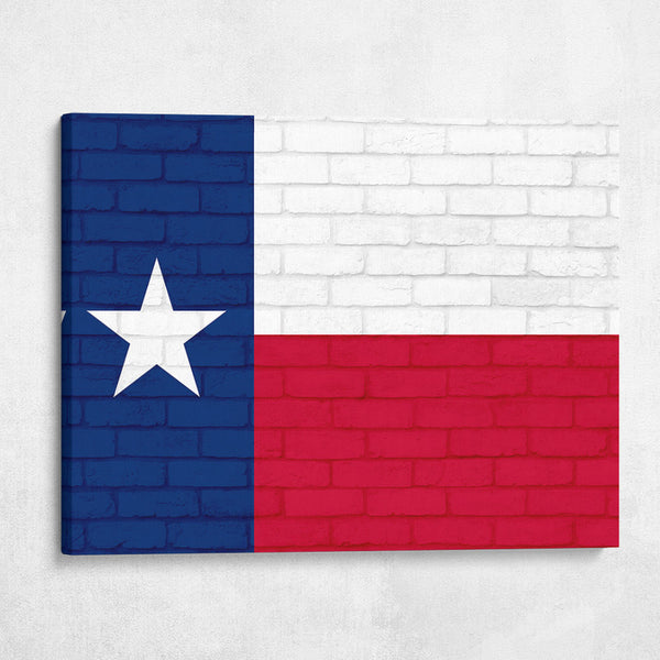 Texas State Flag on Brick Texture
