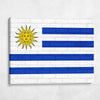 Uruguay National Flag on Brick Texture