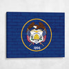 Utah State Flag on Brick Texture