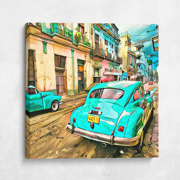 Classic Blue Cuban Antique Car
