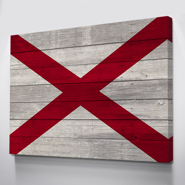 Wood Alabama Flag | 1.5 Inch Thick Gallery Canvas Print