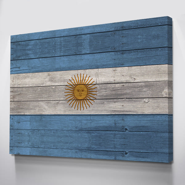 Wood Argentina Flag | 1.5 Inch Thick Gallery Canvas Print