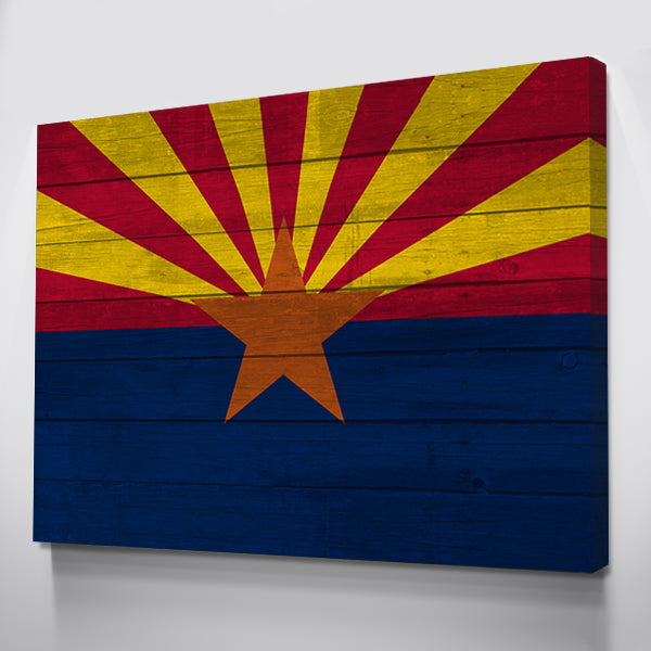 Wood Arizona Flag | 1.5 Inch Thick Gallery Canvas Print