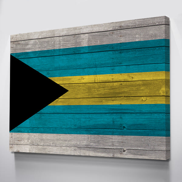 Wood Bahamas Flag | 1.5 Inch Thick Gallery Canvas Print