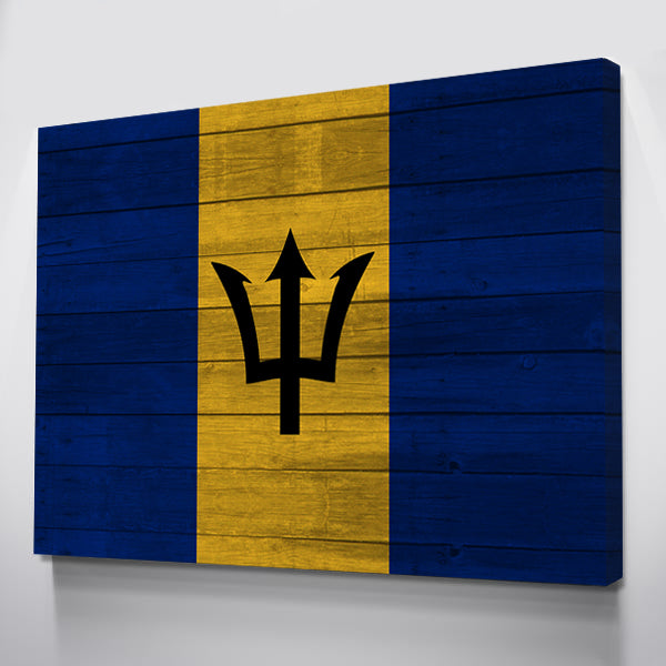 Wood Barbados Flag | 1.5 Inch Thick Gallery Canvas Print