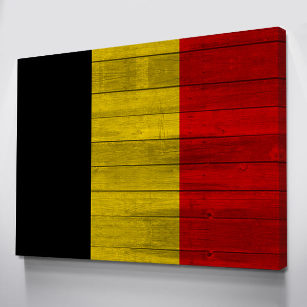 Wood Belgium Flag | 1.5 Inch Thick Gallery Canvas Print