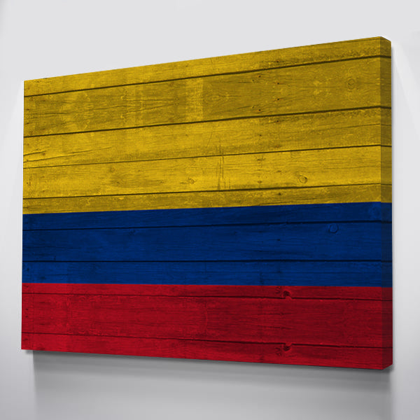 Wood Colombia Flag | 1.5 Inch Thick Gallery Canvas Print