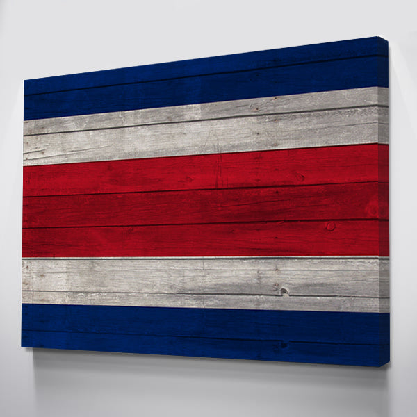 Wood Costa Rica Flag | 1.5 Inch Thick Gallery Canvas Print