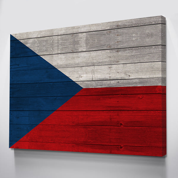 Wood Czech Republic Flag | 1.5 Inch Thick Gallery Canvas Print