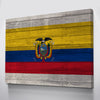 Wood Ecuador Flag | 1.5 Inch Thick Gallery Canvas Print