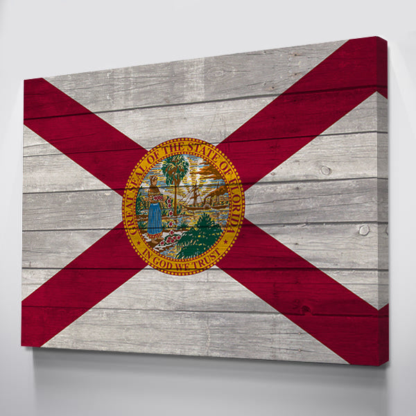 Wood Florida Flag | 1.5 Inch Thick Gallery Canvas Print