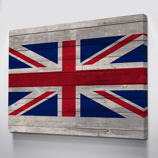 Wood Great Britain Flag | 1.5 Inch Thick Gallery Canvas Print