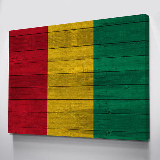 Wood Guinea Flag | 1.5 Inch Thick Gallery Canvas Print