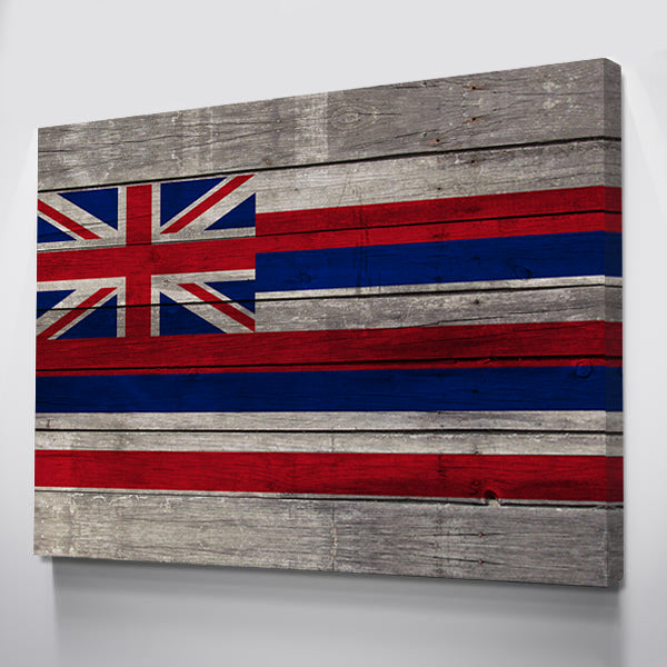 Wood Hawaii Flag | 1.5 Inch Thick Gallery Canvas Print