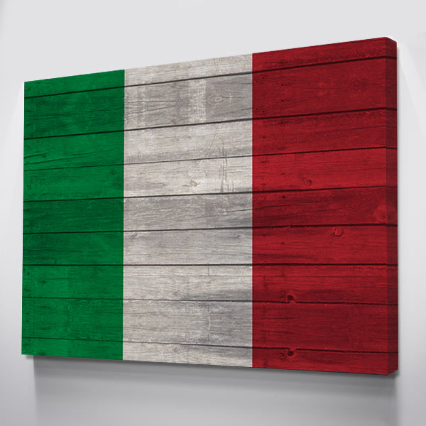 Wood Italy Flag | 1.5 Inch Thick Gallery Canvas Print