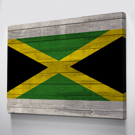 Wood Jamaica Flag | 1.5 Inch Thick Gallery Canvas Print