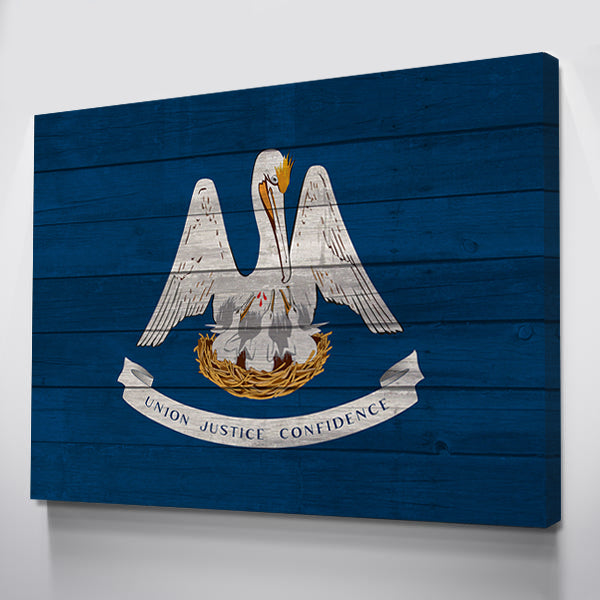 Wood Louisiana Flag | 1.5 Inch Thick Gallery Canvas Print