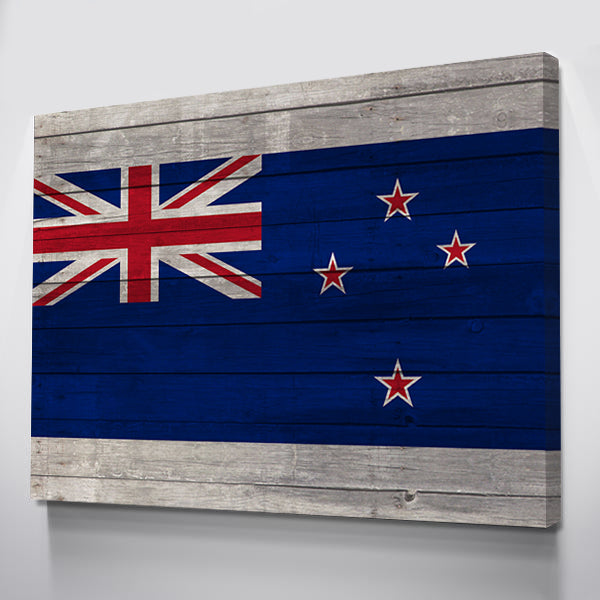 Wood New Zealand Flag | 1.5 Inch Thick Gallery Canvas Print