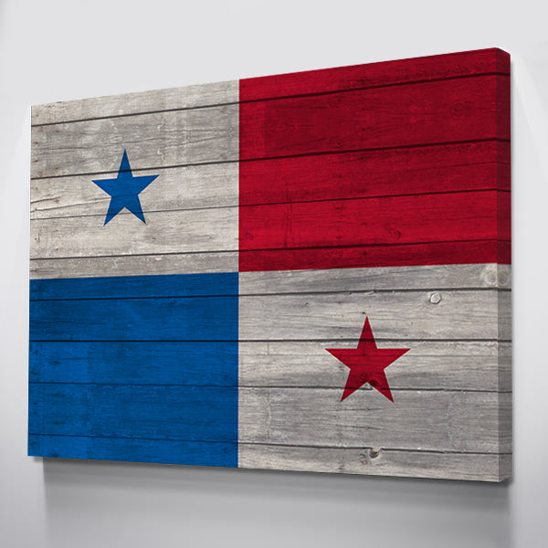 Wood Panama Flag | 1.5 Inch Thick Gallery Canvas Print