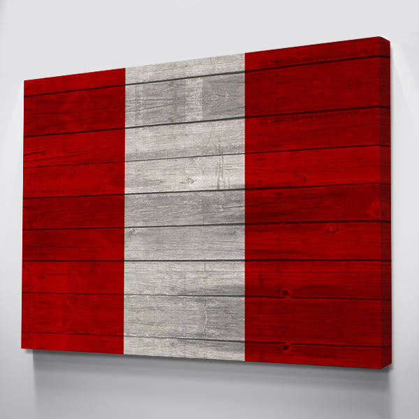Wood Peru Flag | 1.5 Inch Thick Gallery Canvas Print