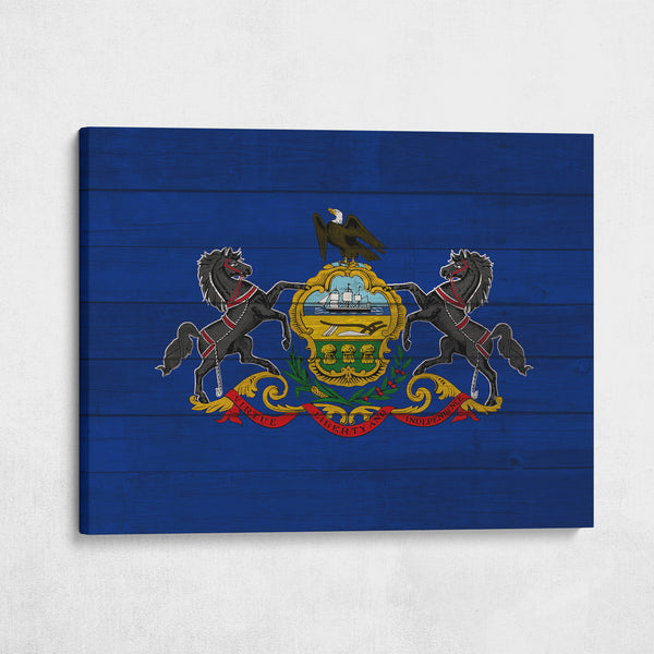 Wood Pennsylvania State Flag