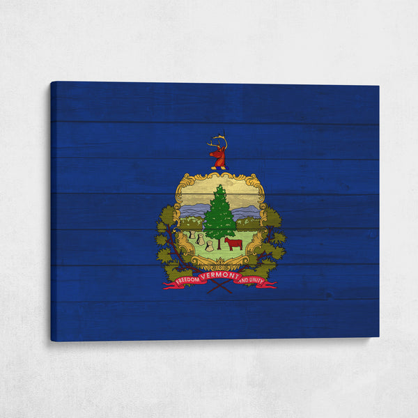 Wood Vermont State Flag