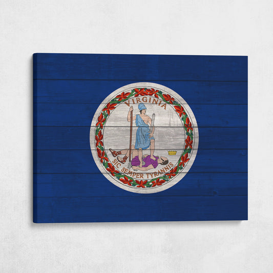 Wood Virginia State Flag