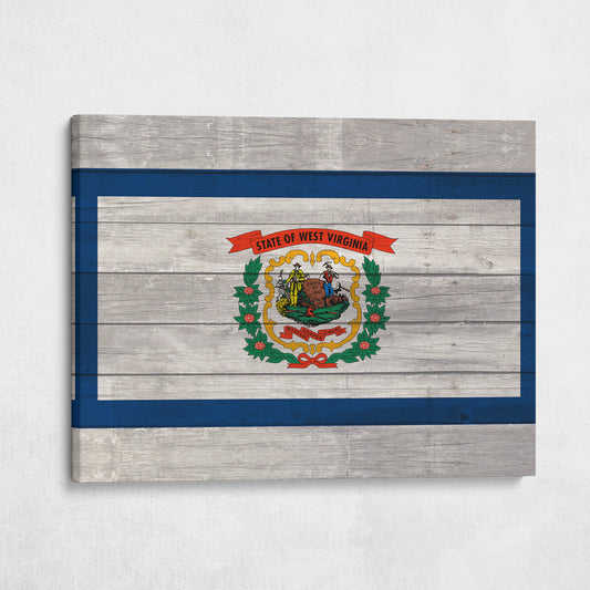 Wood West Virginia State Flag