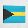 Bahamas National Flag on Brick Texture