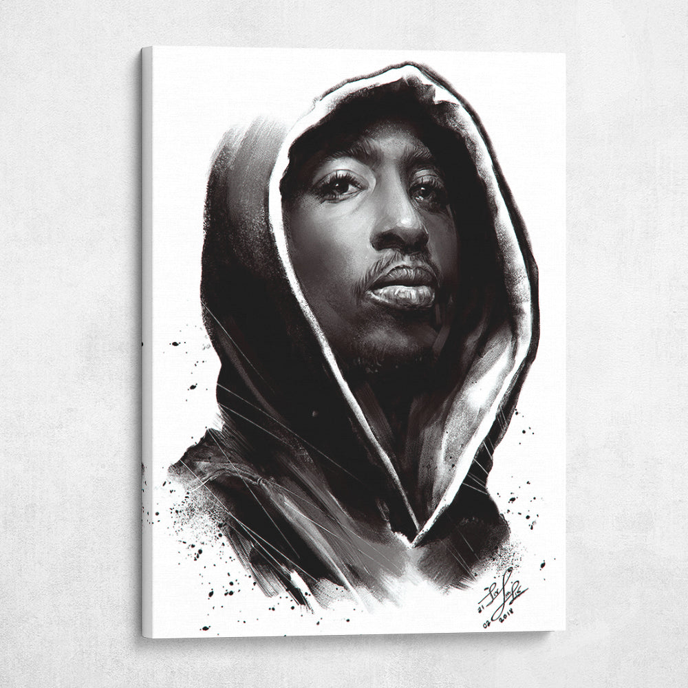 2pac drawing black and white